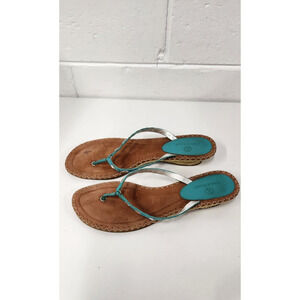 Cole Haan Women's Dava Thong Mini Wedge Embellished Sandals, Size 10B, In Teal